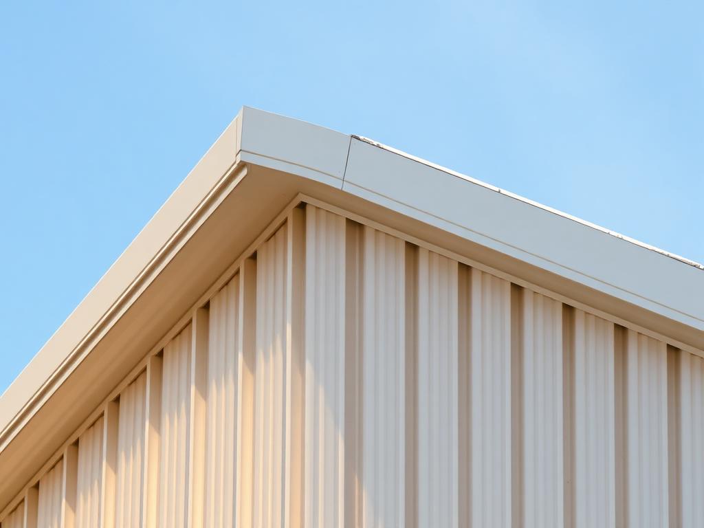 Closed gable end with ridge cap and J-trim on a steel building roofline