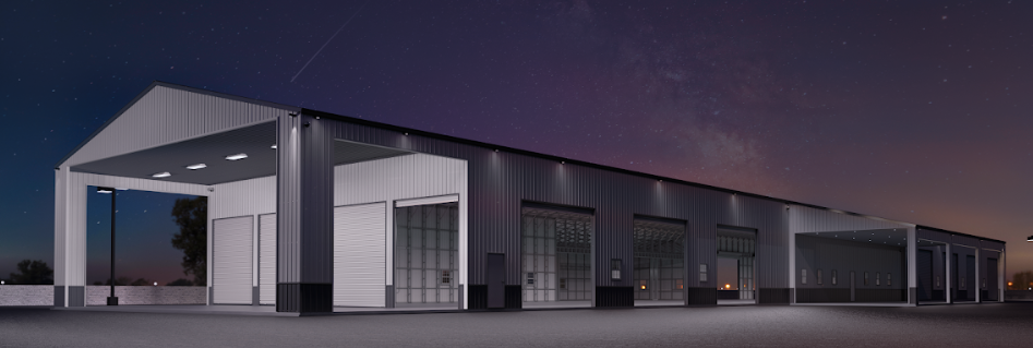 Commercial steel warehouse